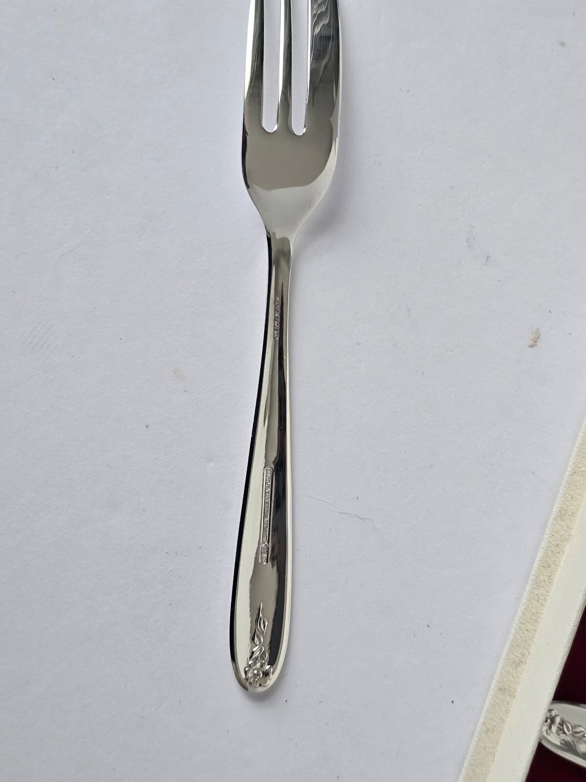 Vintage Angora EPNS Silverplate Pastry Cake Forks Set of 6 with Original Box - Thumbnail 4
