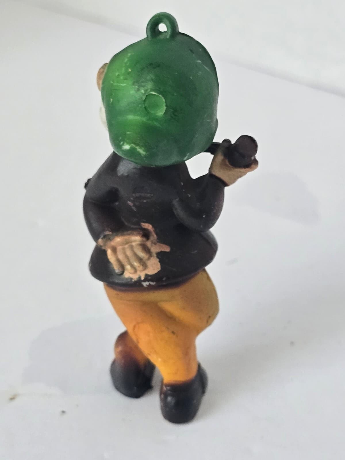 Vintage Macau Plastic Dwarf Gnome Elf Christmas Ornament Smoking Pipe Figurinesi - Thumbnail 3