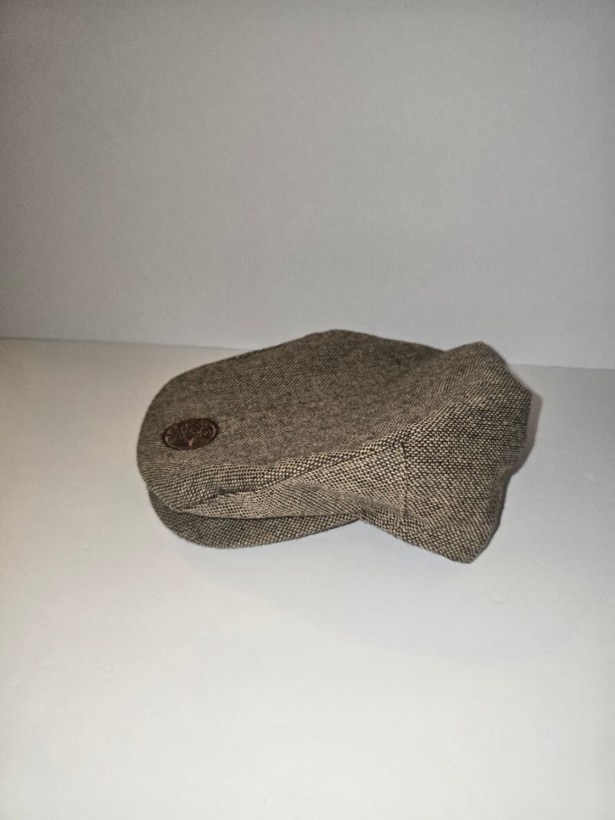 Patrick Francis Ireland Tweed Flat Cap Brown Cabbie Newsboy Hat (Large) - Thumbnail 2