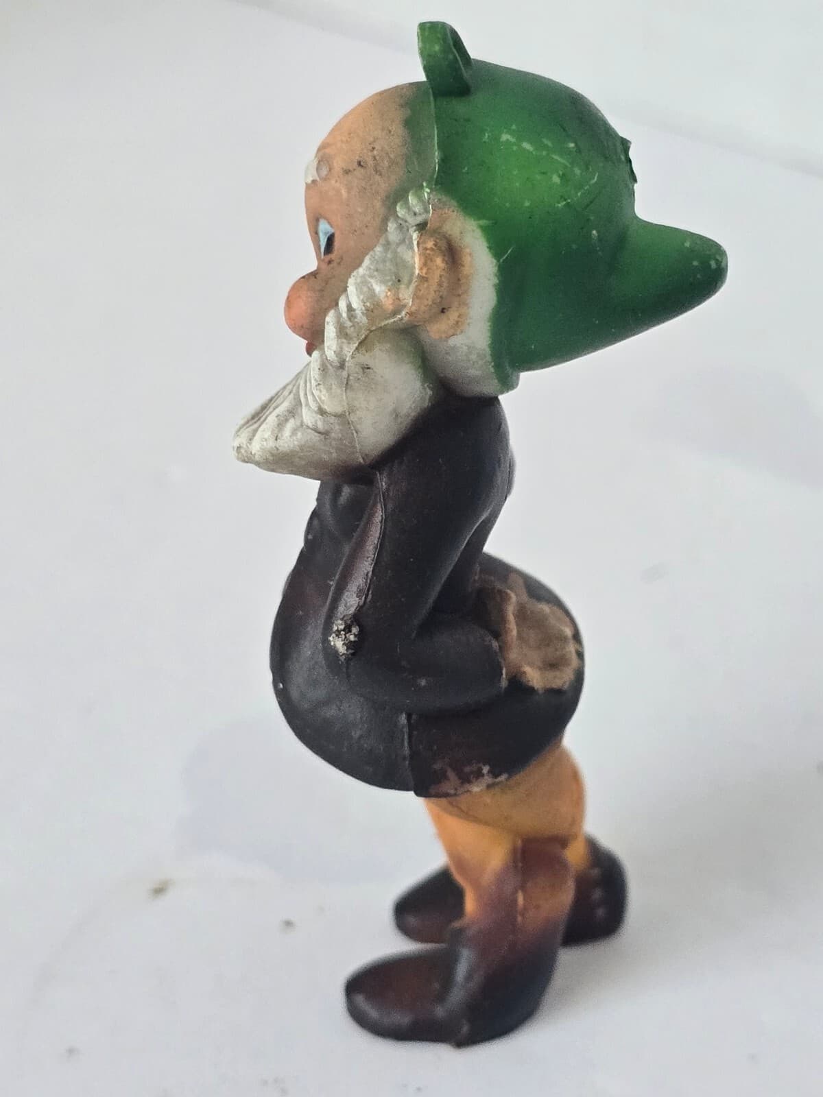 Vintage Macau Plastic Dwarf Gnome Elf Christmas Ornament Smoking Pipe Figurinesi - Thumbnail 2