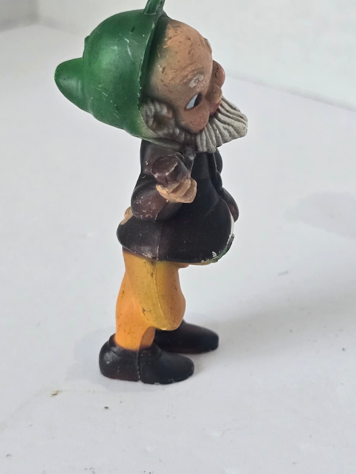 Vintage Macau Plastic Dwarf Gnome Elf Christmas Ornament Smoking Pipe Figurinesi - Thumbnail 4