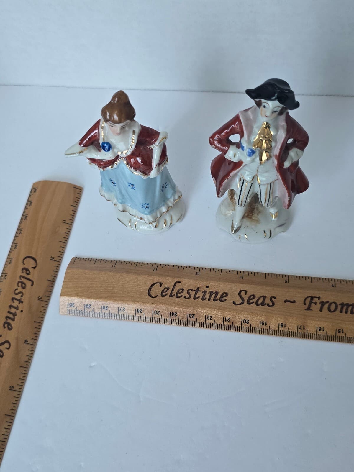 Vintage Orion China Porcelain Colonial Couple Figurines - Made in Occupied Japan - Thumbnail 7