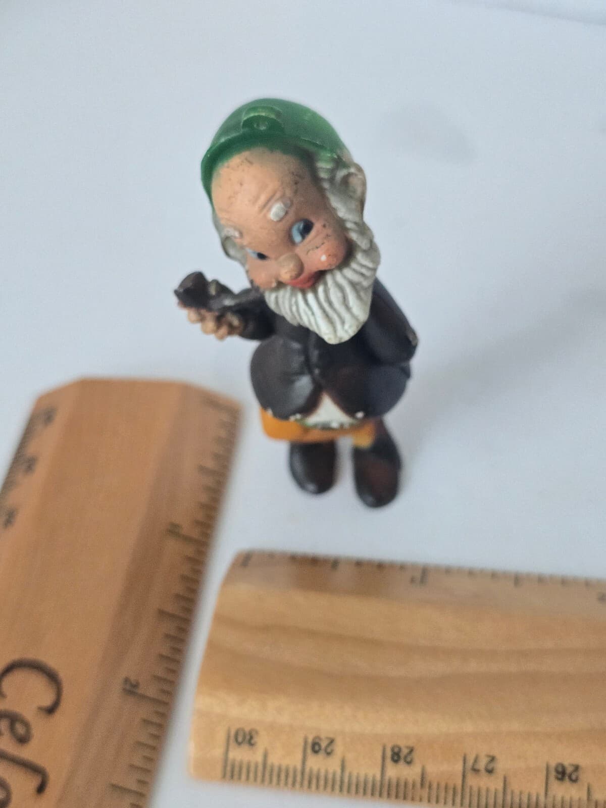 Vintage Macau Plastic Dwarf Gnome Elf Christmas Ornament Smoking Pipe Figurinesi - Thumbnail 7