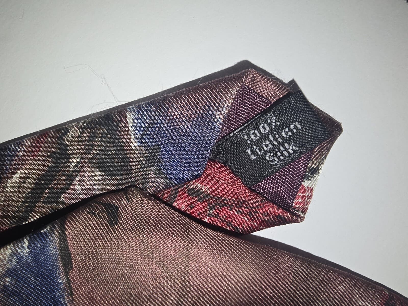 Vintage Mario Valentino Silk Tie Abstract Brushstroke Multicolor Mens Necktie - Thumbnail 3