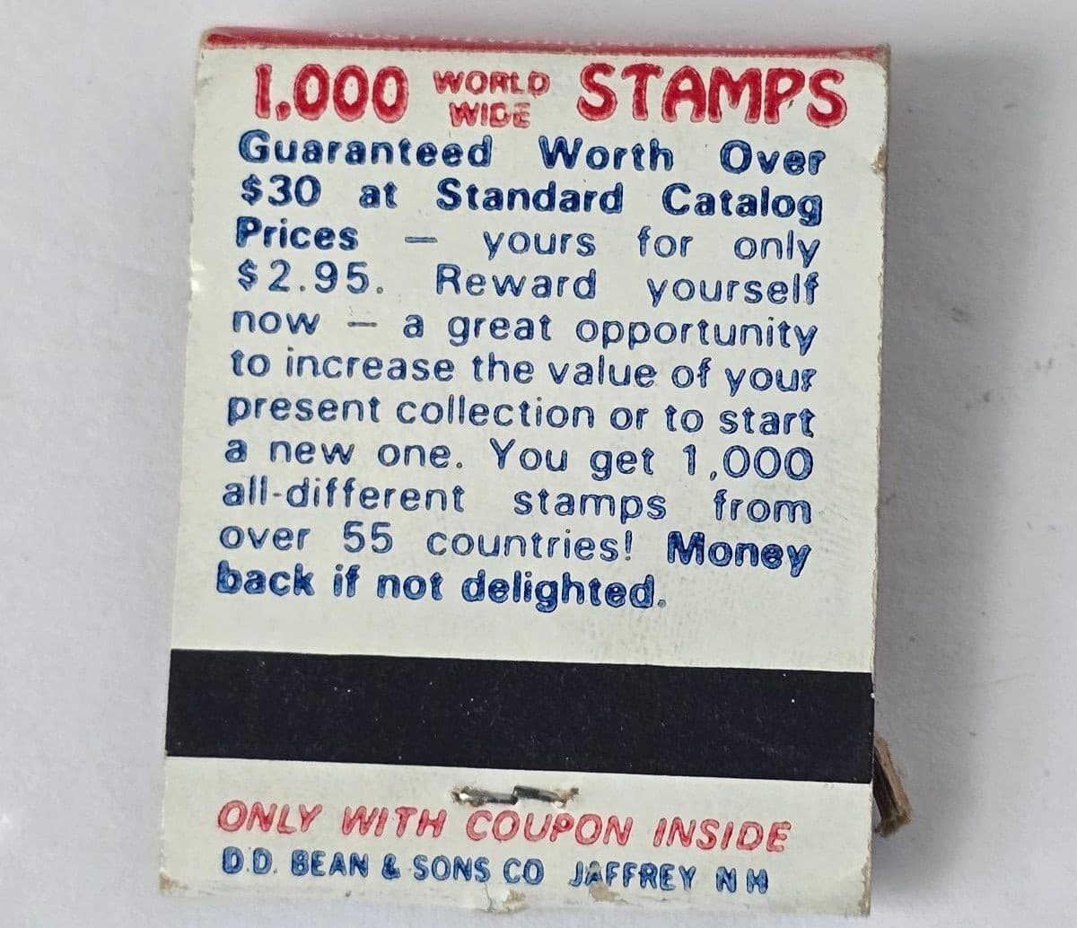 Vintage John F. Kennedy 1,000 Worldwide Stamps Matchbook - Thumbnail 2