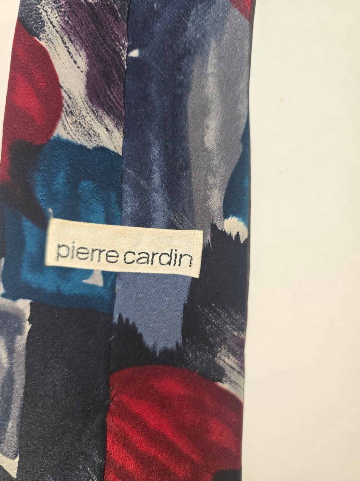 Vintage 80s 90s Pierre Cardin All Silk Tie Geometric Abstract 4" Wide - Thumbnail 3