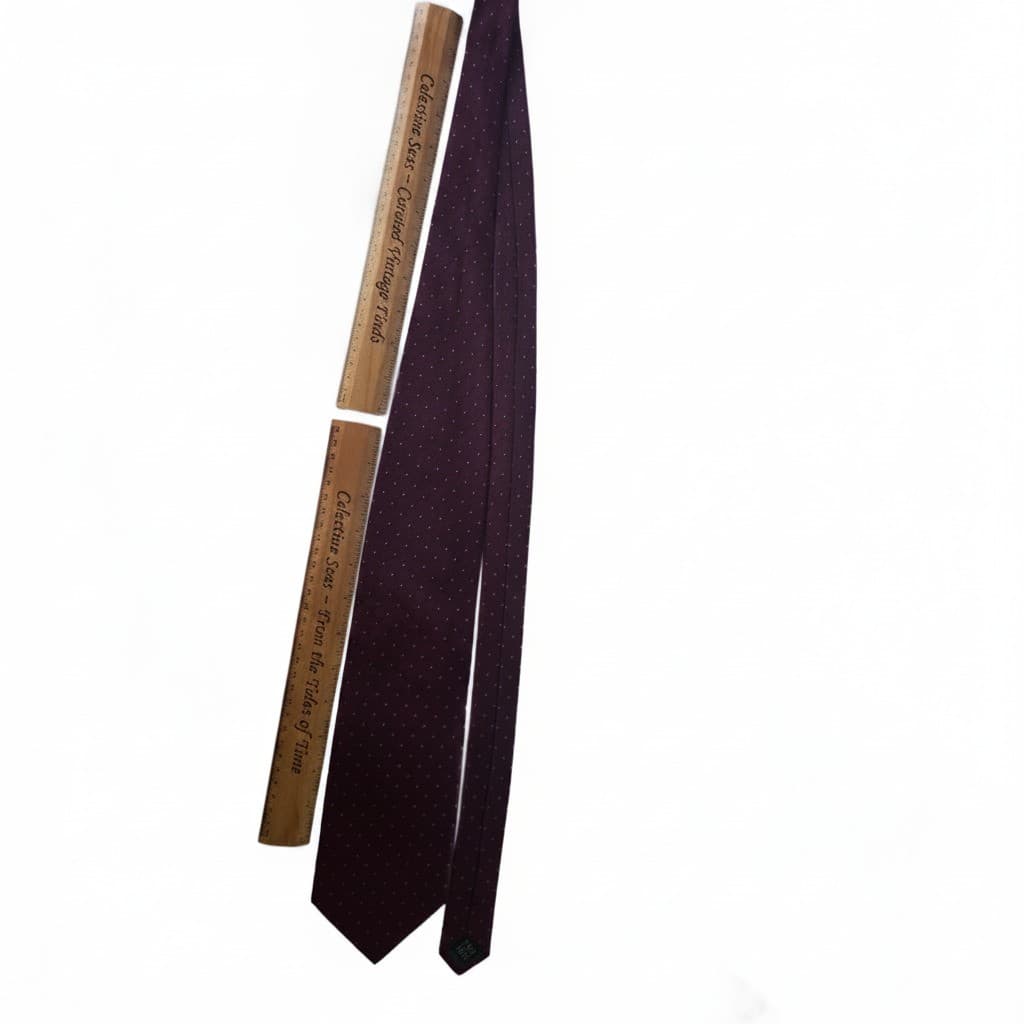 Valerio Garati Hand Made Pure Silk Tie Burgundy Red Blue Grid Pattern Geometric - Thumbnail 4