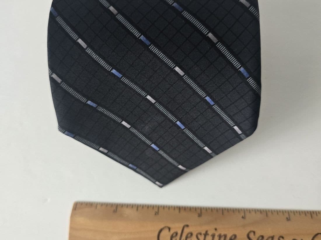 Vintage W.H. Prescott Silk Tie Striped 1980s-1990s 4" Wide - Thumbnail 6