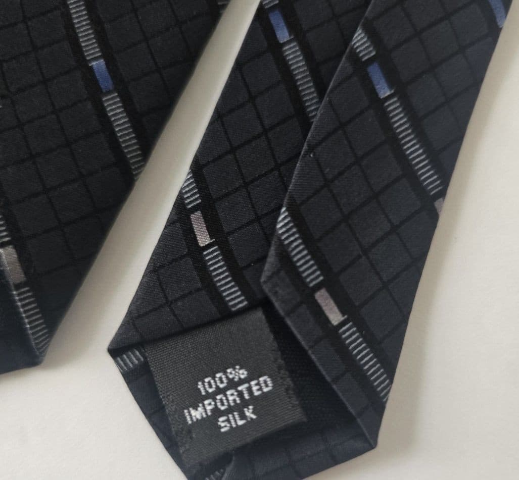 Vintage W.H. Prescott Silk Tie Striped 1980s-1990s 4" Wide - Thumbnail 4