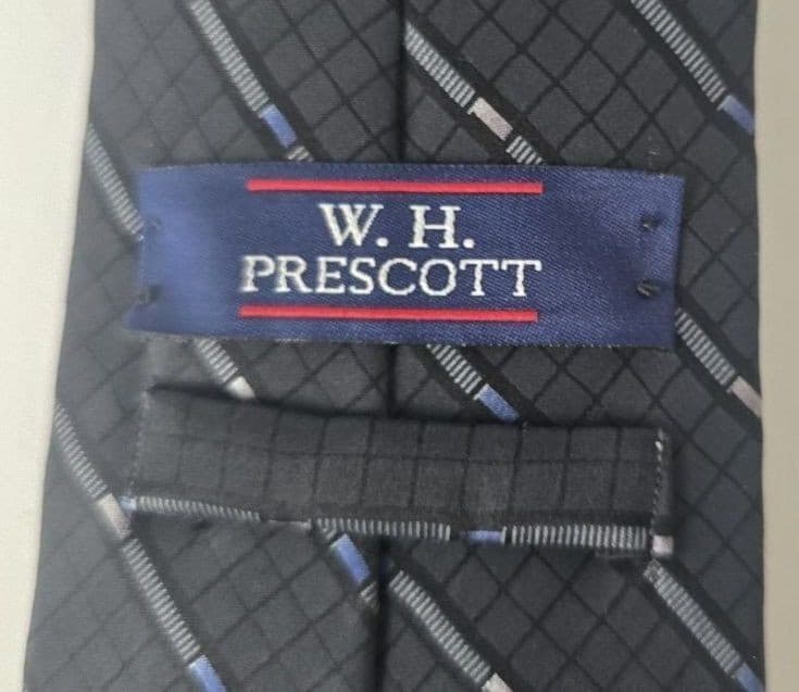 Vintage W.H. Prescott Silk Tie Striped 1980s-1990s 4" Wide - Thumbnail 3