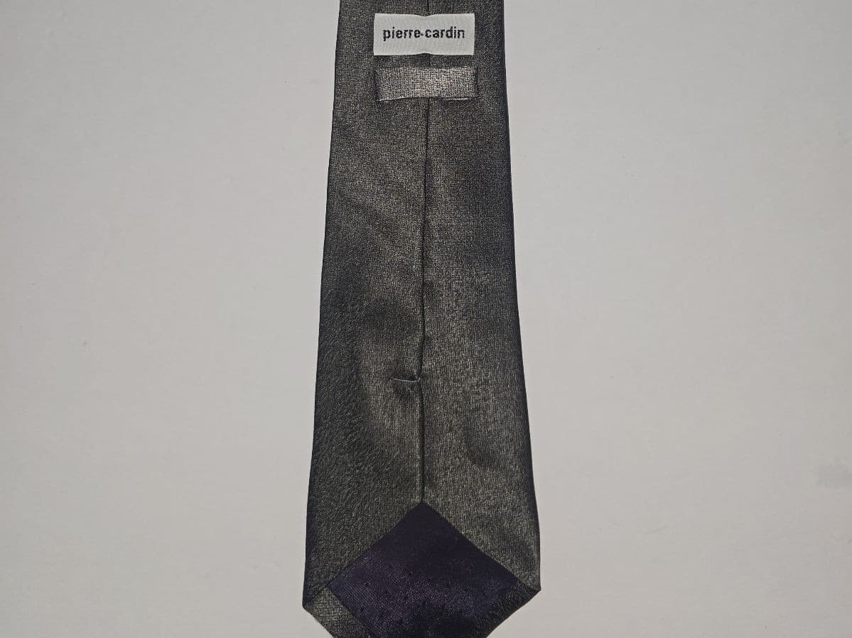 Pierre Cardin Vintage 100% Silk Grey Wavy Retro Geometric Necktie - Thumbnail 3
