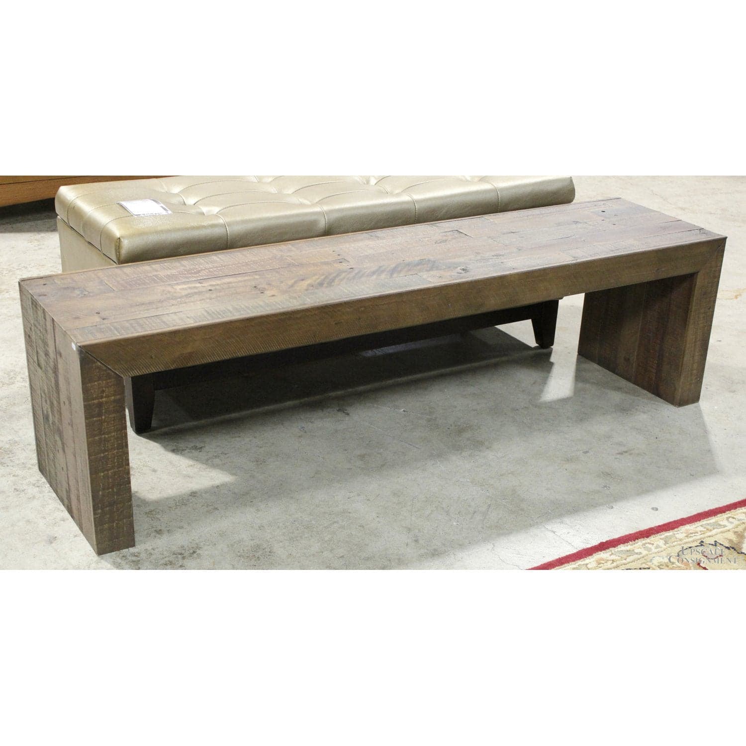 Ashley Long Wooden Bench - Brown - Thumbnail 2