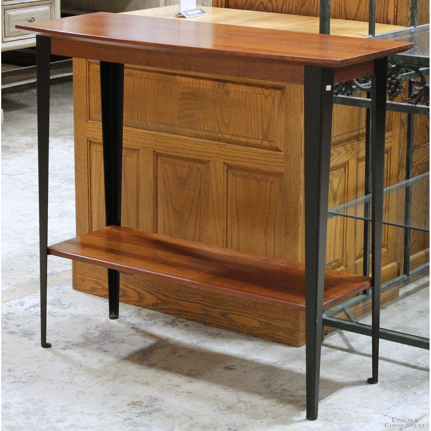 Ethan Allen Wood & Metal Console Table - Two-Tone - Thumbnail 3