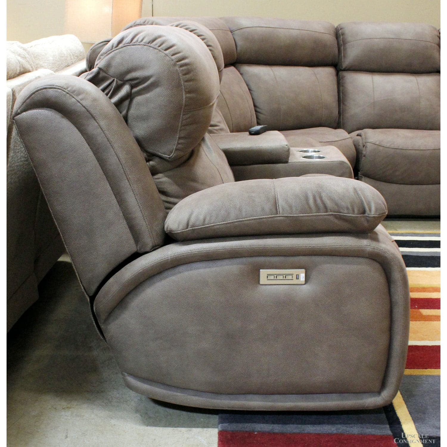 Stanton Power "L" Reclining Sectional Sofa - Brown - Thumbnail 5