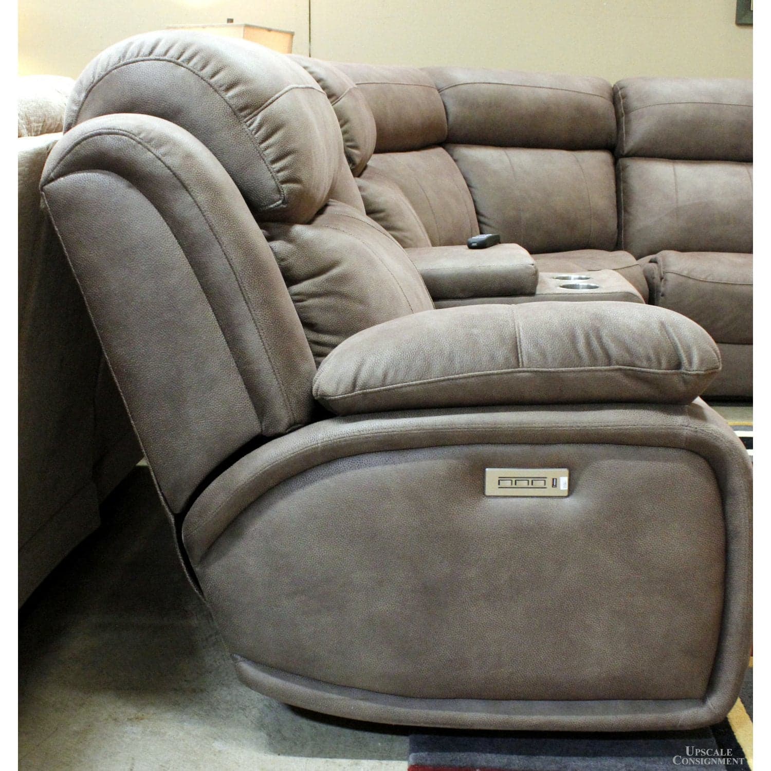 Stanton Power "L" Reclining Sectional Sofa - Brown - Thumbnail 4
