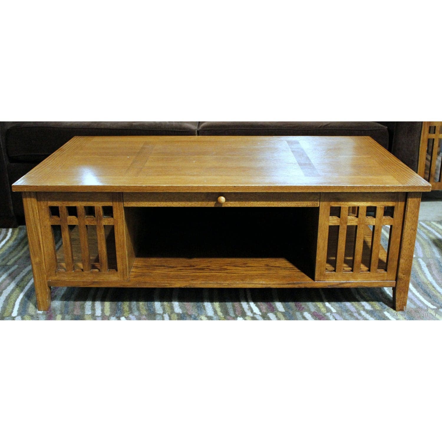 Mission Oak Coffee Table w/Pull-Out Surface - Thumbnail 3