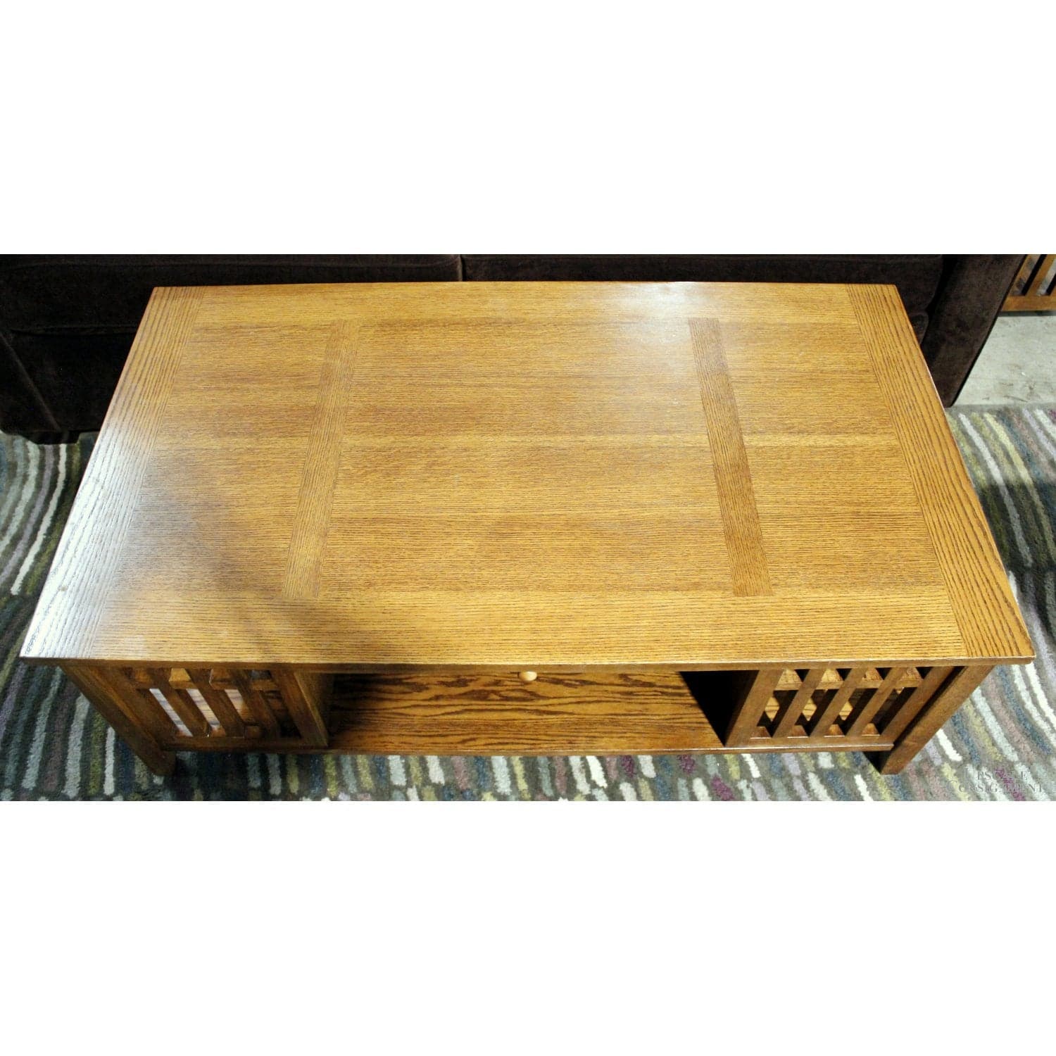 Mission Oak Coffee Table w/Pull-Out Surface - Thumbnail 5