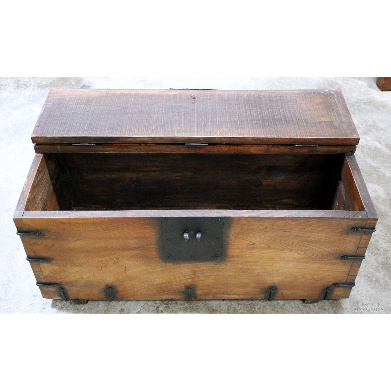 Rustic Mahogany & Iron Blanket Chest - Thumbnail 2