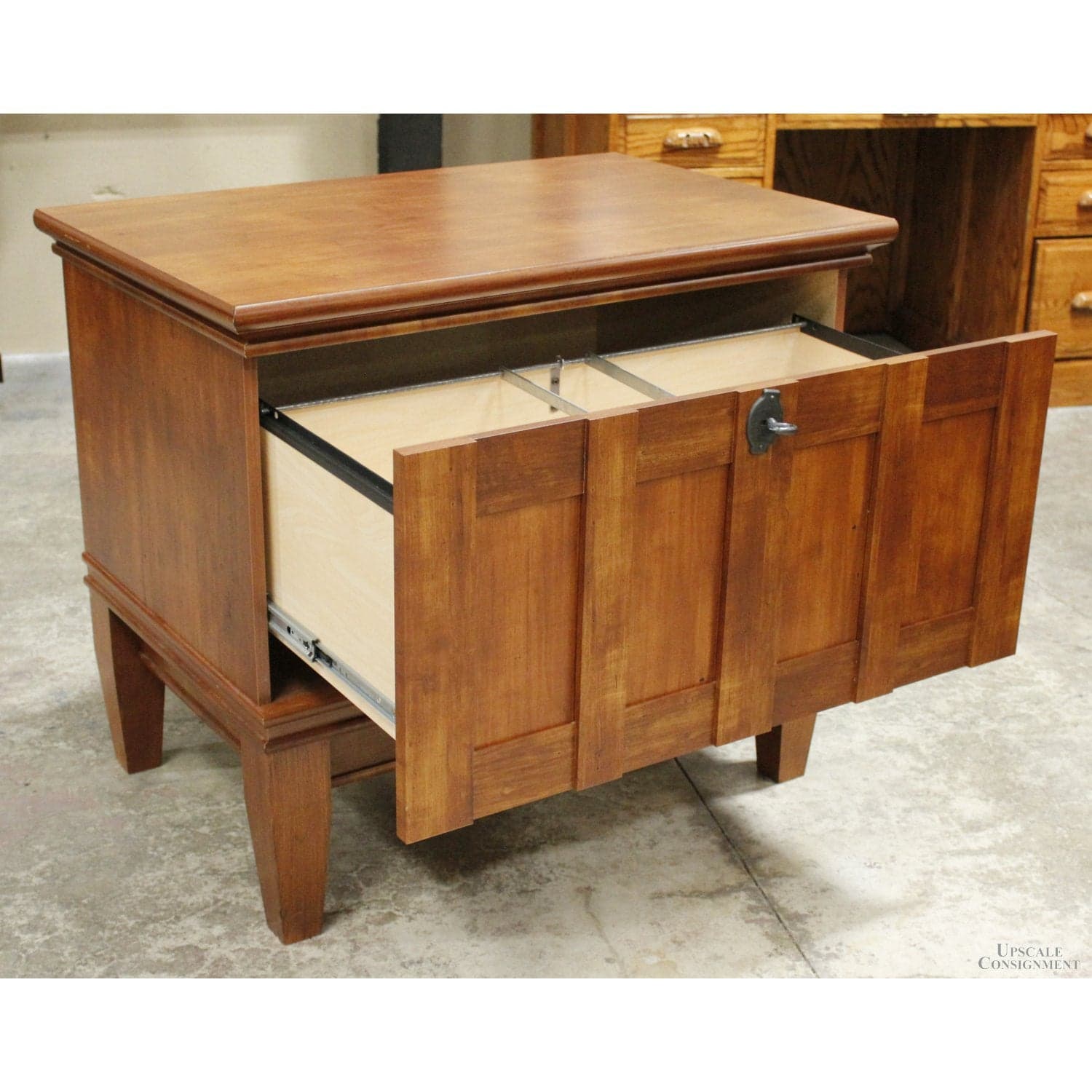 High Leg Lateral File Cabinet - Warm Finish - Thumbnail 2