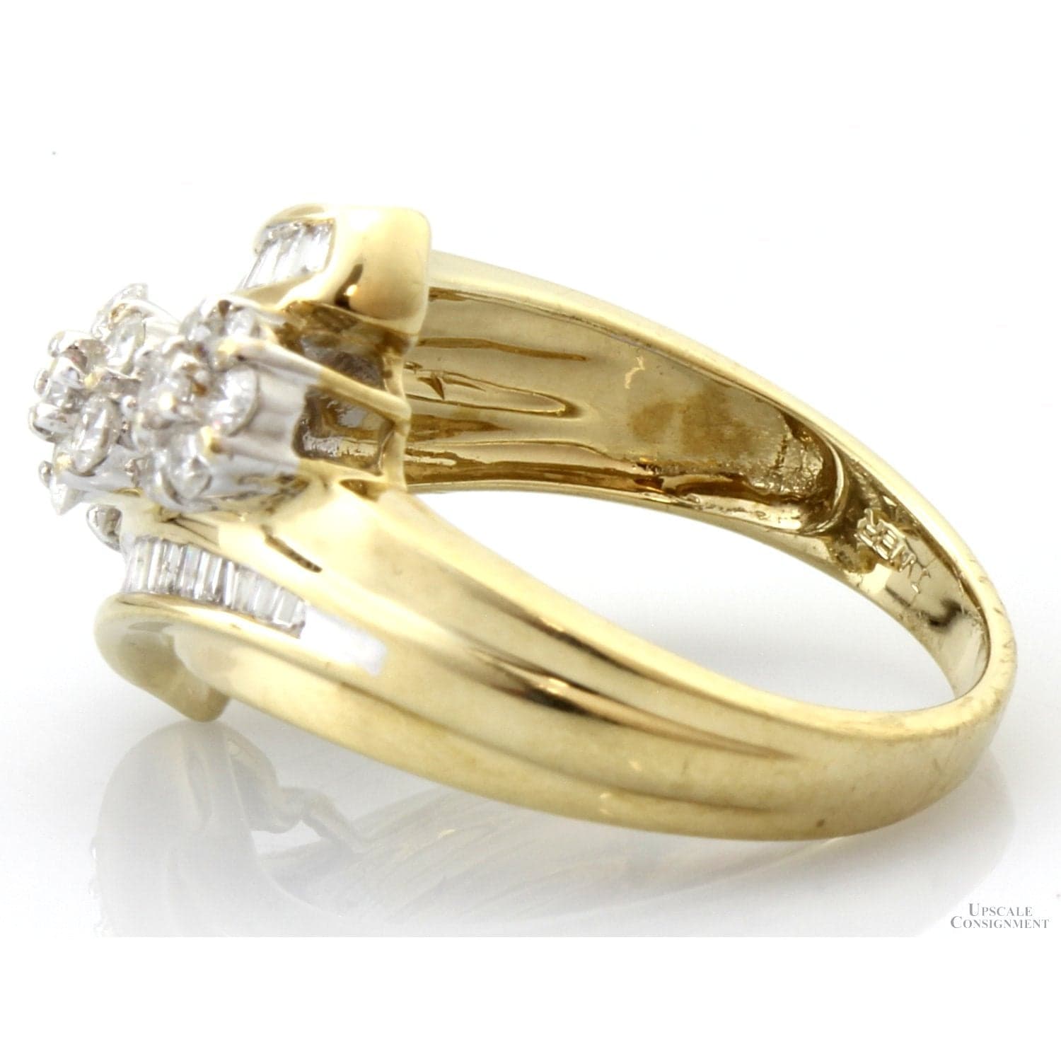 Renaissance Jewelry JWBR 10K Gold Diamond Cluster Ring | Vintage Floral Diamond Estate Ring - Size 7 - Thumbnail 4