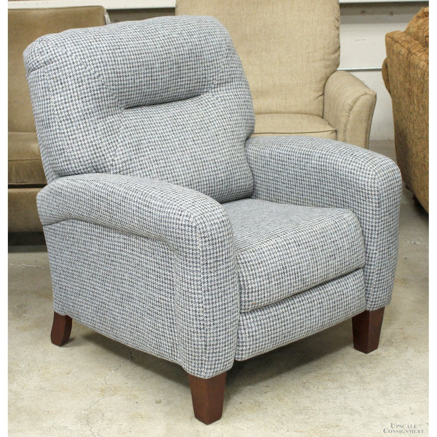 Southern Motion Houndstooth Pattern Recliner - Blue - Thumbnail 3