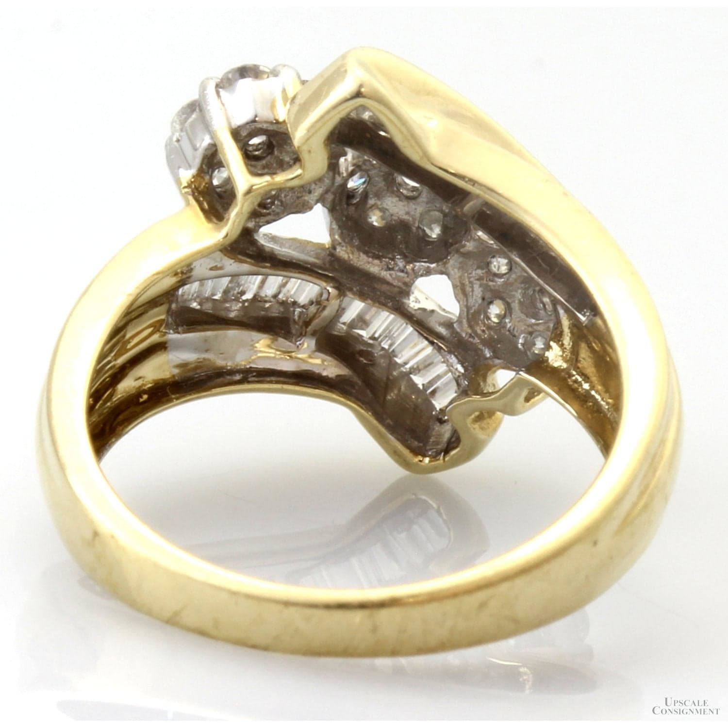 Renaissance Jewelry JWBR 10K Gold Diamond Cluster Ring | Vintage Floral Diamond Estate Ring - Size 7 - Thumbnail 5