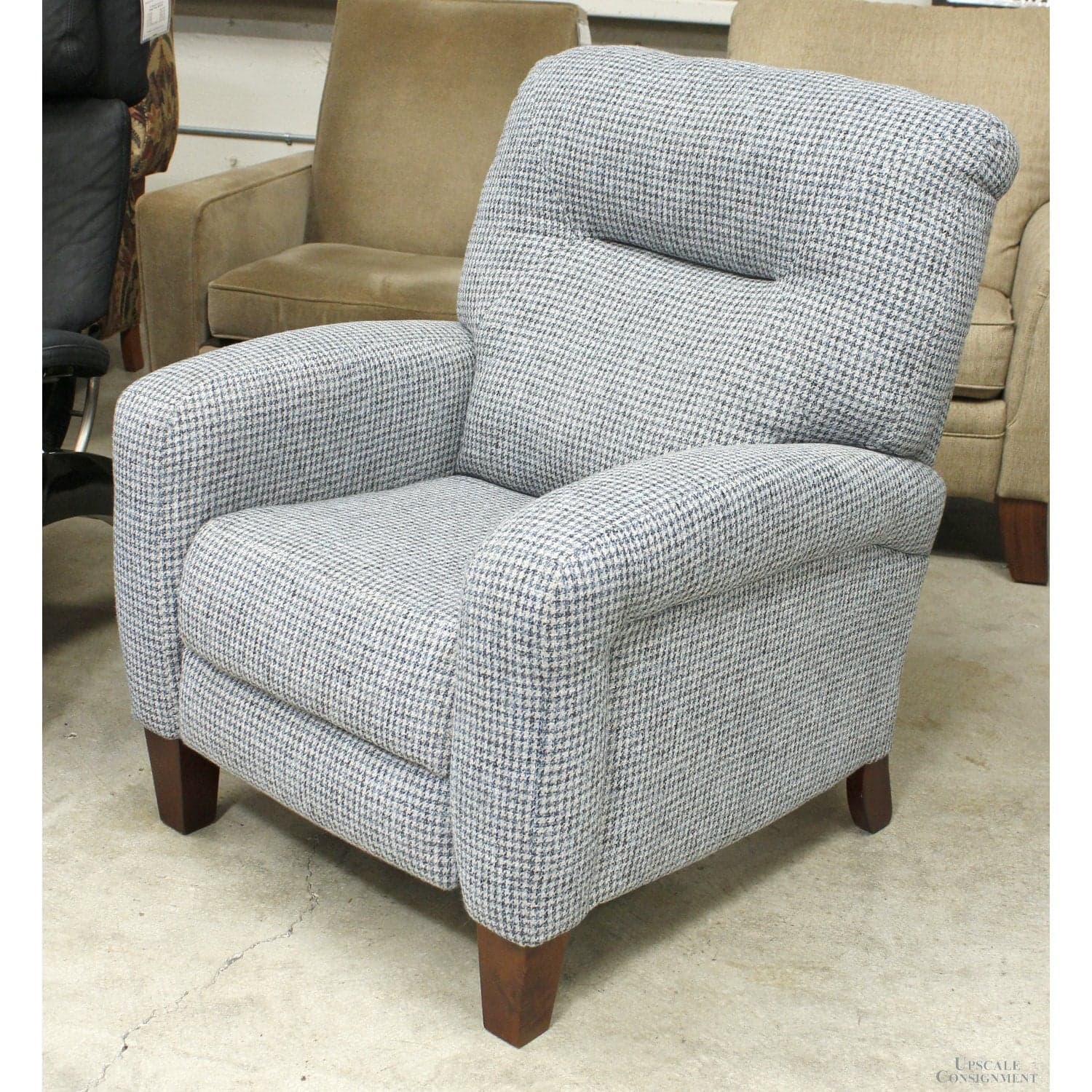 Southern Motion Houndstooth Pattern Recliner - Blue - Thumbnail 4