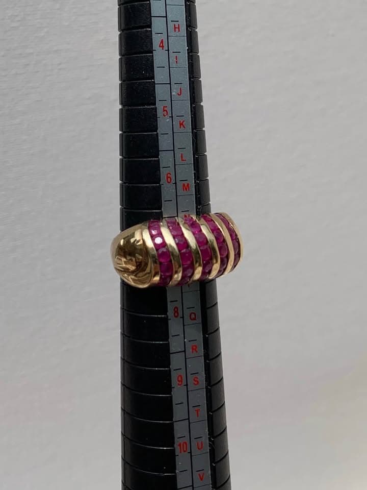 Vintage 10K Gold Natural Ruby Statement Ring | 6.86g | Size 7 - Thumbnail 4