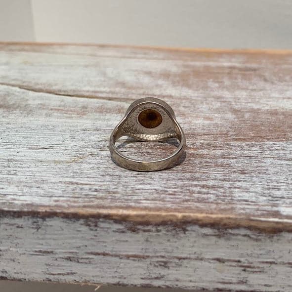 Vintage Sterling Silver Glass Eye Ring | 925 | Size 6.5 | Gothic Oddities - Thumbnail 4