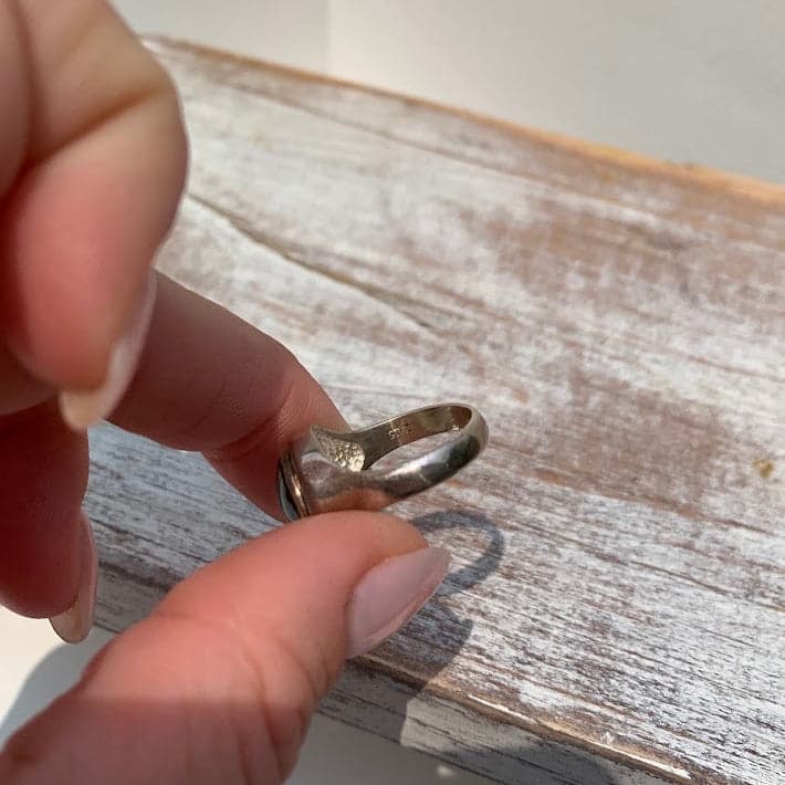 Vintage Sterling Silver Glass Eye Ring | 925 | Size 6.5 | Gothic Oddities - Thumbnail 3
