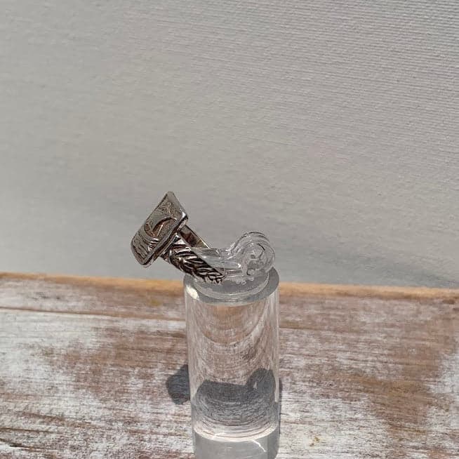 Vintage Sterling Silver Sailing Ship Signet Ring | W.B.S. | Size 6 - Thumbnail 2