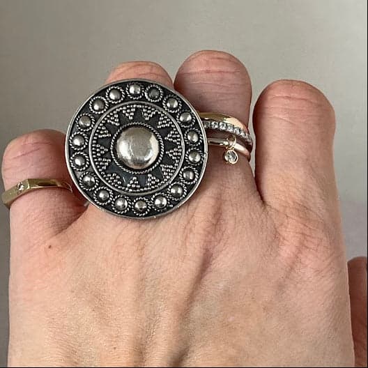 Vintage Silver Shield Ring from Paris, France - Thumbnail 5