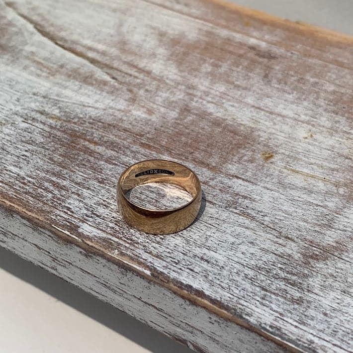 Vintage 14K Gold Cigar Band Ring | 5.8g | Size 10 - Thumbnail 3