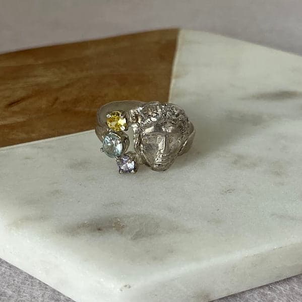 Studio Made Greek Goddess Fine Silver Ring - Thumbnail 6