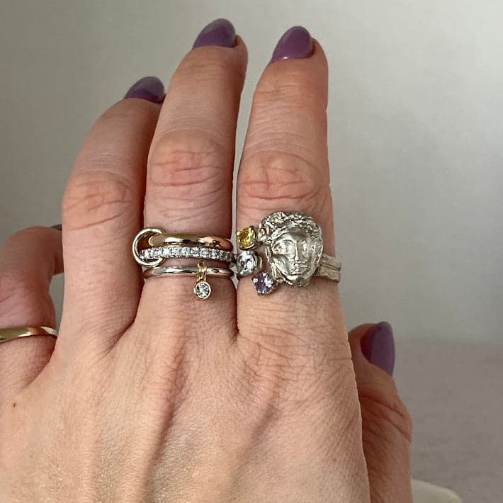 Studio Made Greek Goddess Fine Silver Ring - Thumbnail 4