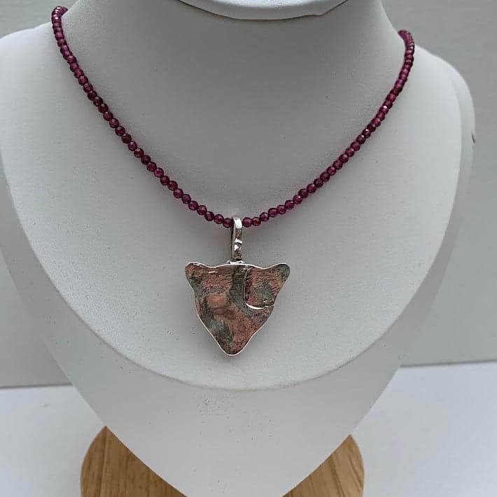 Handmade .999 Fine Silver Jaguar Pendant | Pink CZ Eyes - Thumbnail 3