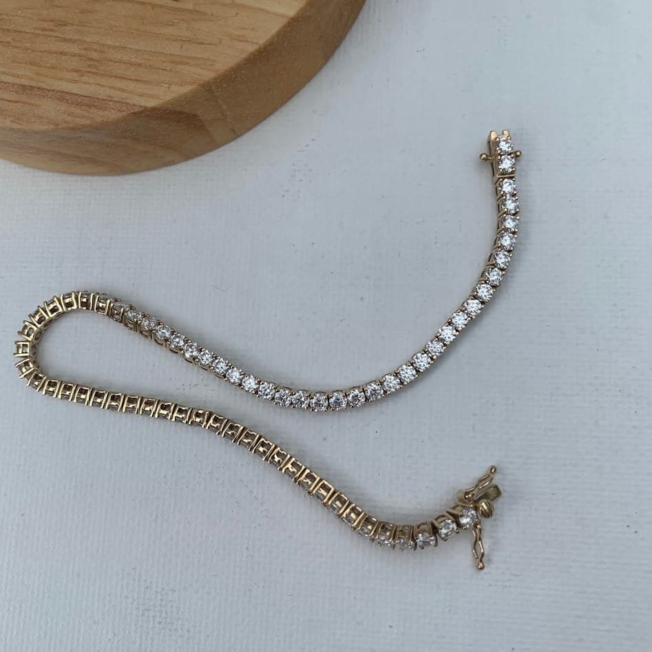 10K Gold Moissanite Tennis Bracelet | 2.5mm | 7" - Thumbnail 5