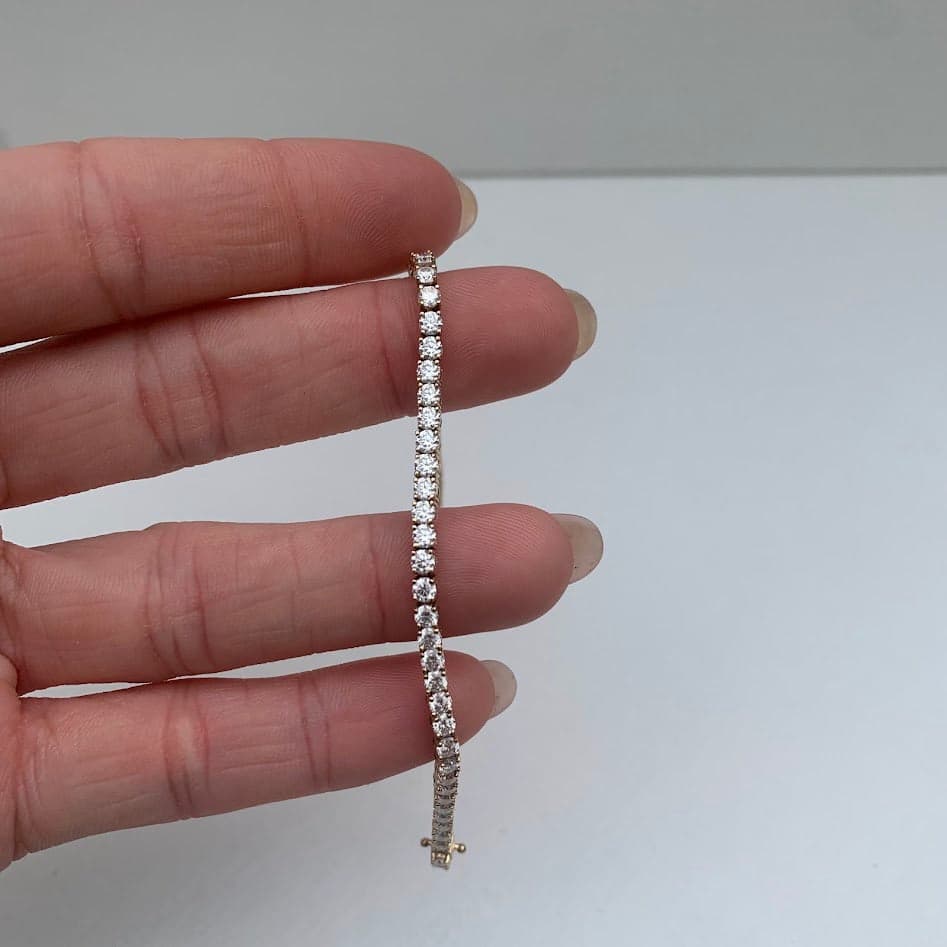 10K Gold Moissanite Tennis Bracelet | 2.5mm | 7" - Thumbnail 2