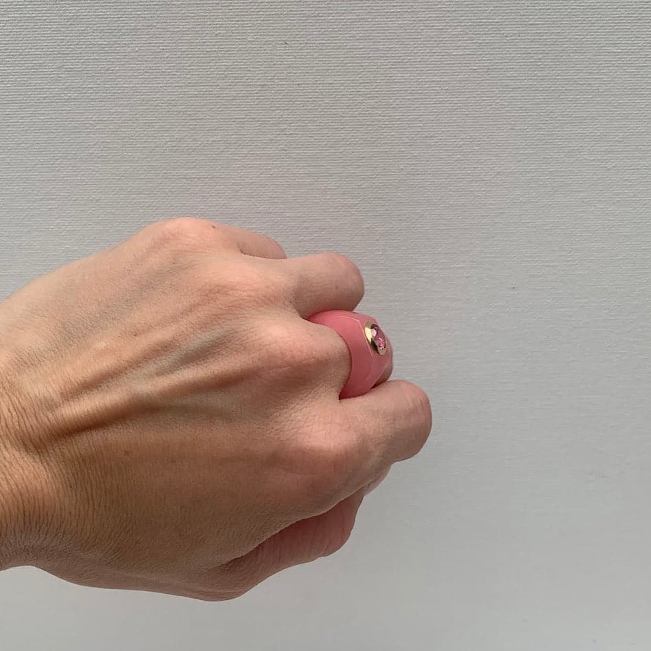 Pink Jade Ring with 14K Gold Bezel | Size 6.75 - Thumbnail 4