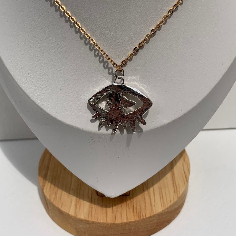 Handmade .999 Fine Silver Evil Eye Pendant | Blue CZ | Protective Symbol - Thumbnail 3