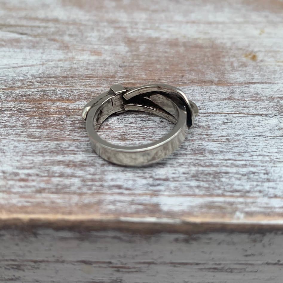 Vintage Heavy Sterling Silver Belt Buckle Ring | Size 5.75 - Thumbnail 3