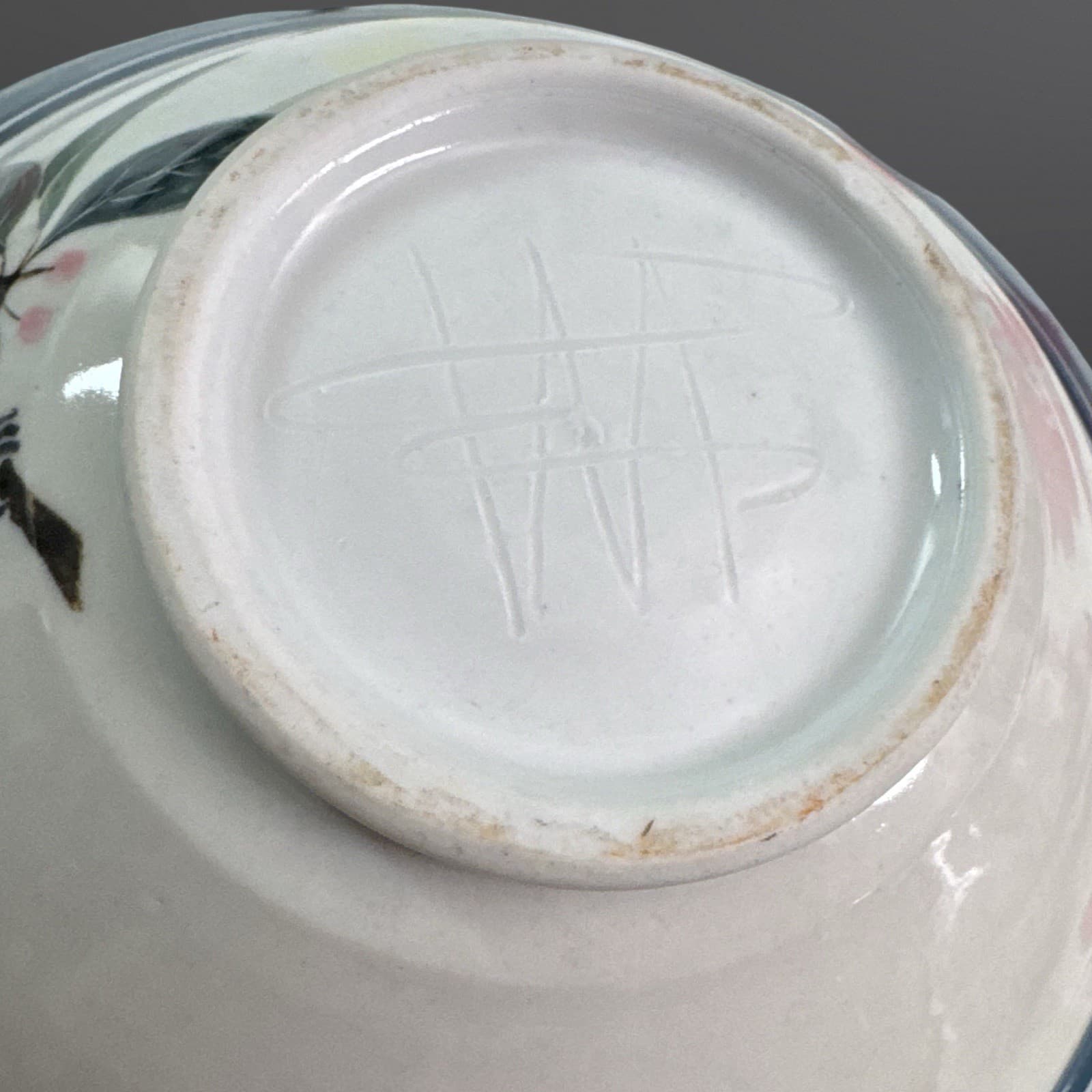 Studio Pottery Bowl with Hand Painted Orioles and Florals Signed - Thumbnail 6
