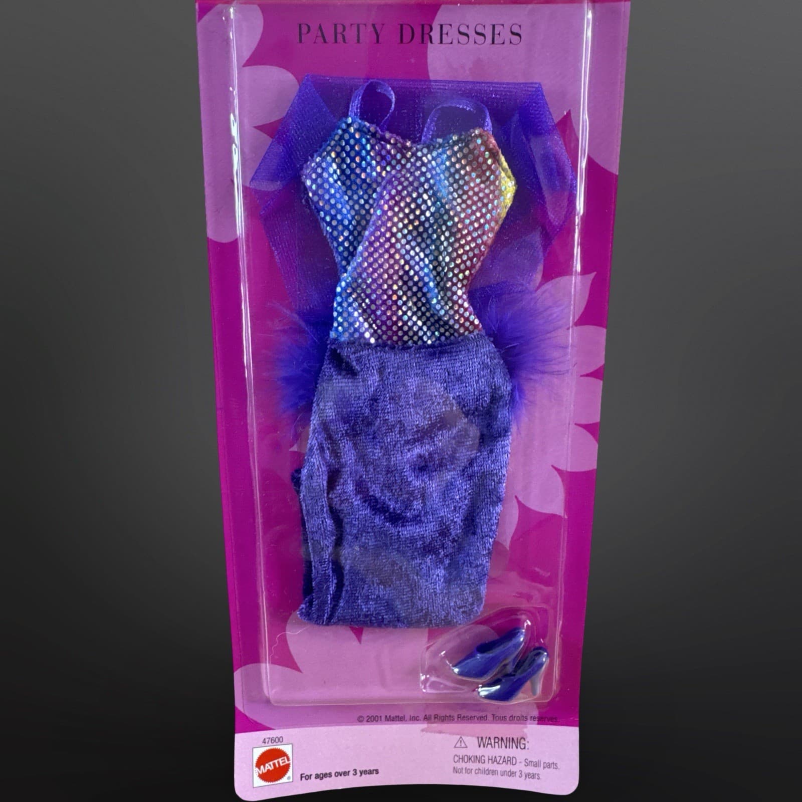 NOS Barbie Purple Party Dress Fashion Outfit By Mattel - 2001 - Thumbnail 2