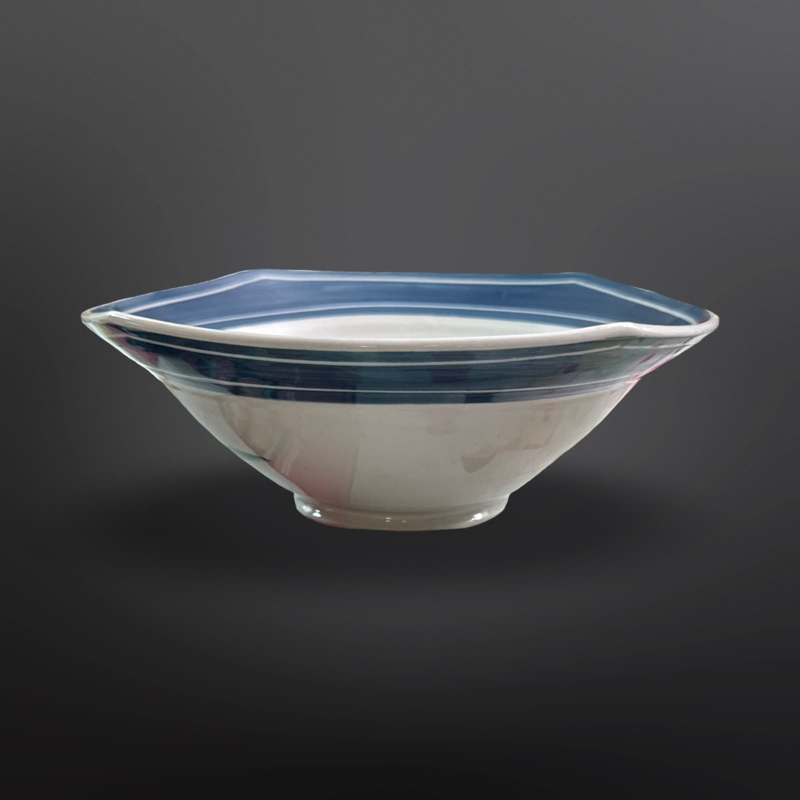 Studio Pottery Bowl with Hand Painted Orioles and Florals Signed - Thumbnail 3