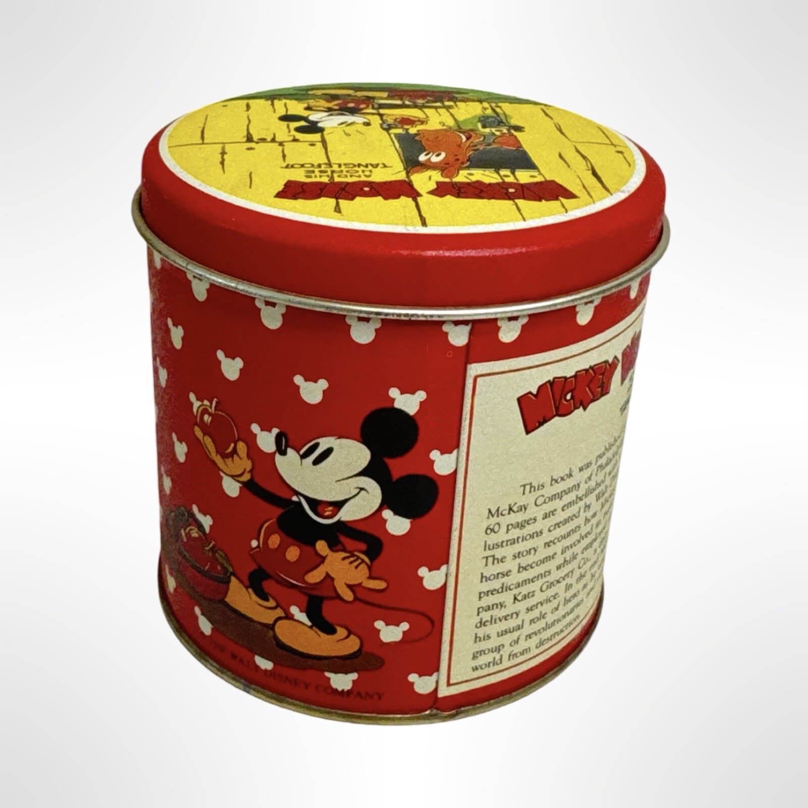 Disney's Mickey Mouse and His Horse Tanglefoot Small Tin Container Bristol Ware - Thumbnail 2