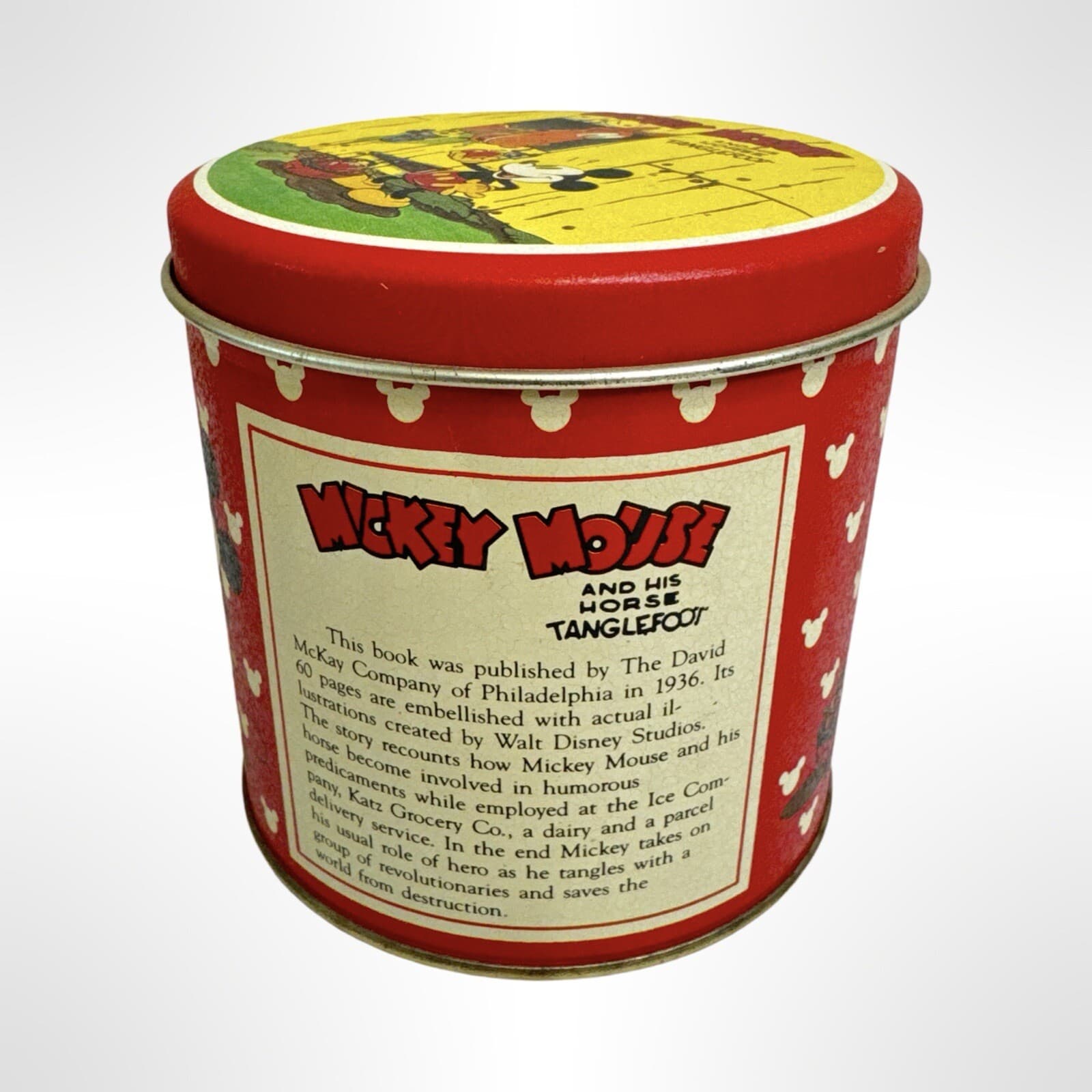 Disney's Mickey Mouse and His Horse Tanglefoot Small Tin Container Bristol Ware - Thumbnail 3