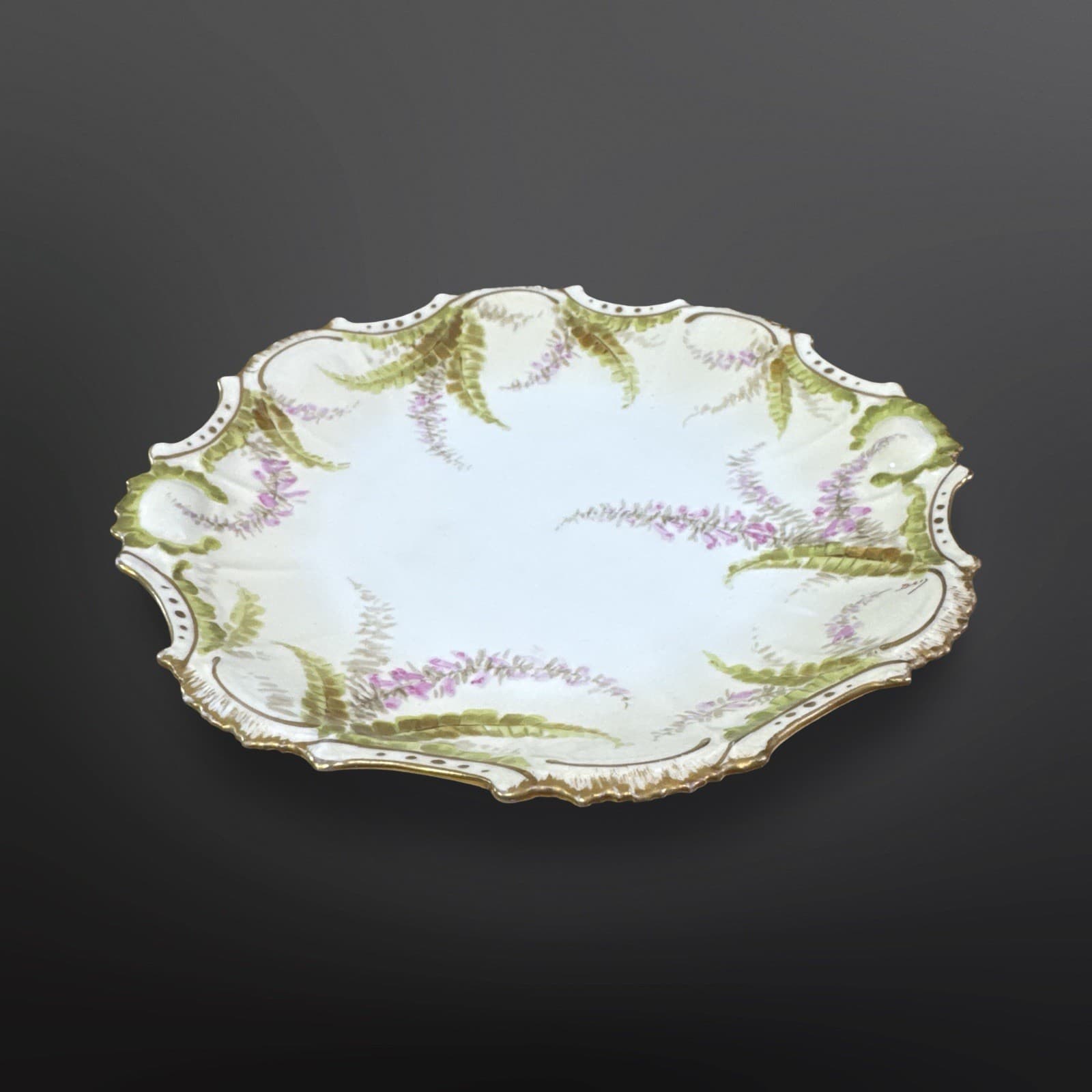 Antique LDBC Flambeau Limoges France Hand Painted Florals Plate Signed Bay - Thumbnail 2