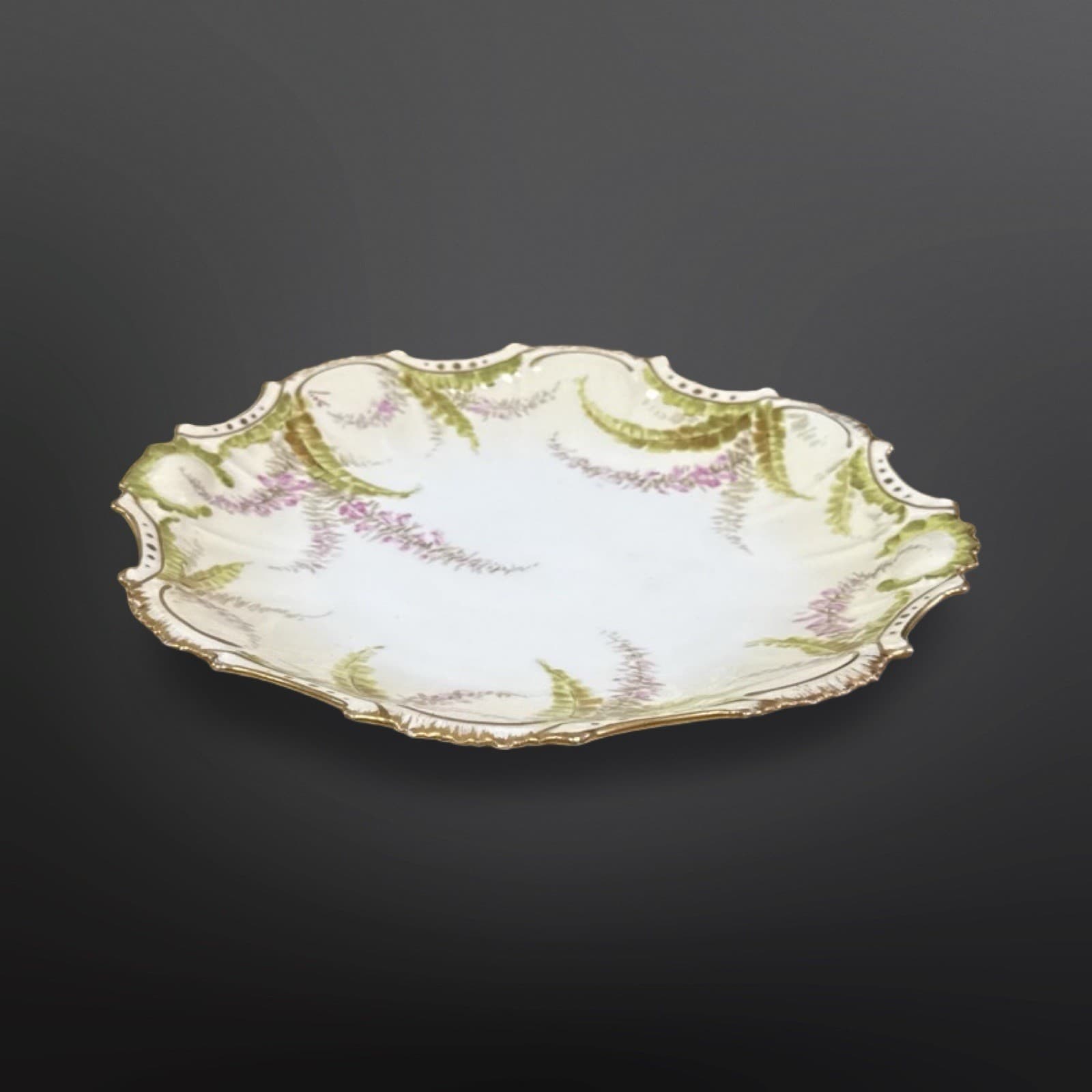 Antique LDBC Flambeau Limoges France Hand Painted Florals Plate Signed Bay - Thumbnail 4