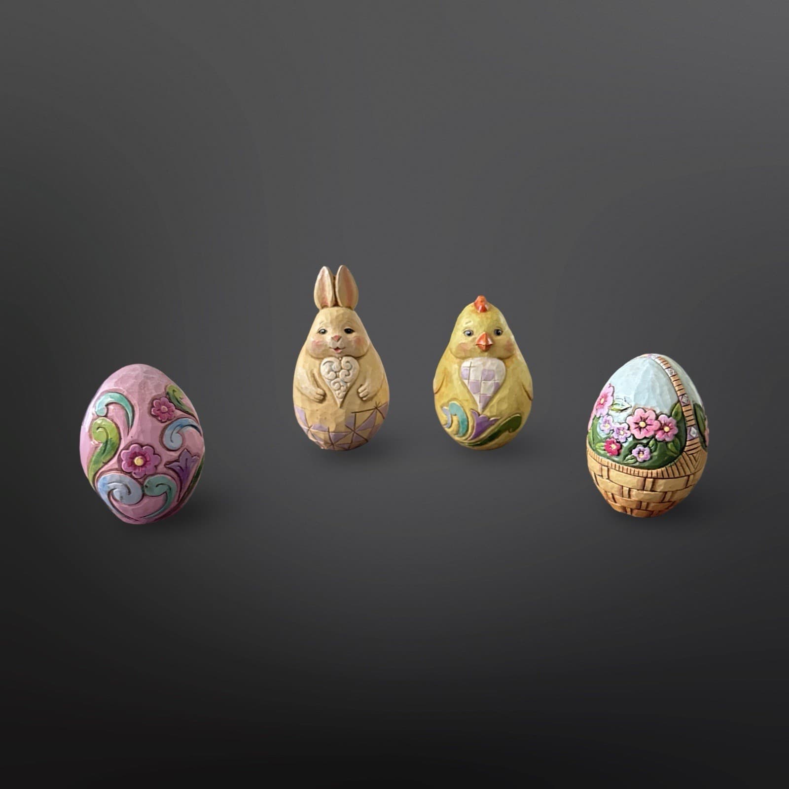 Jim Shore Heartwood Creek Basketful Of Surprises Set W/ Eggs 2012 #4031691 - Thumbnail 9