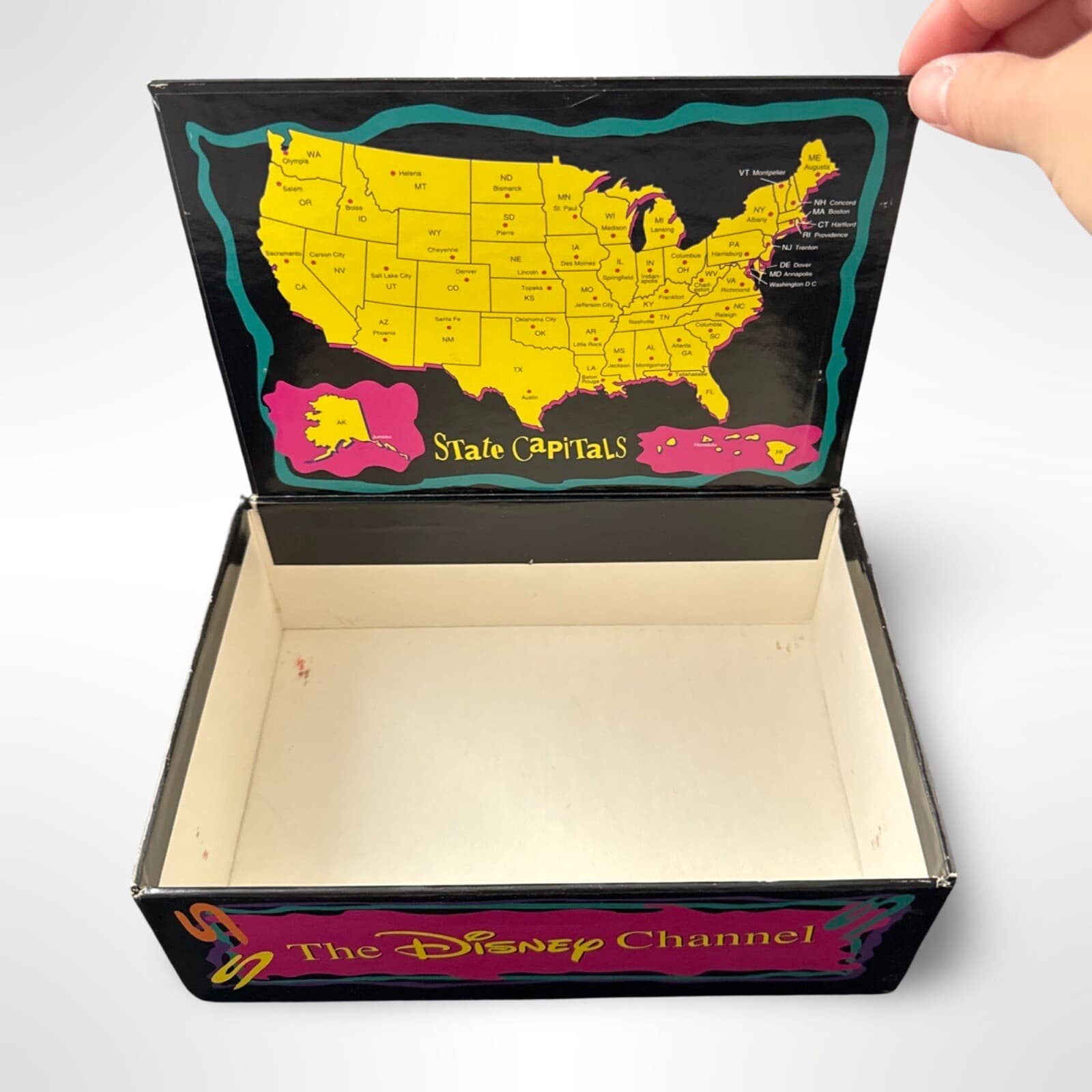 Vintage Mickey Mouse Club Pencil Box The Disney Channel 1993 US State Capitals - Thumbnail 3